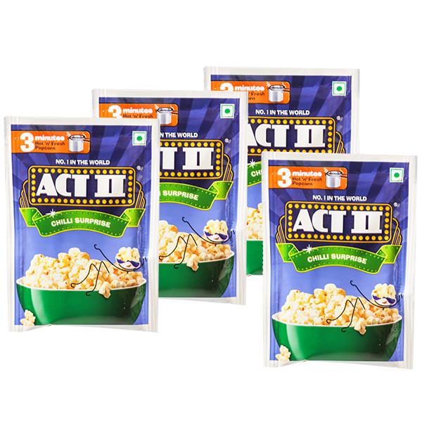 Buy Act II Instant Popcorn Chilli Surprise 4 x 30 g Online| SastaSundar.com