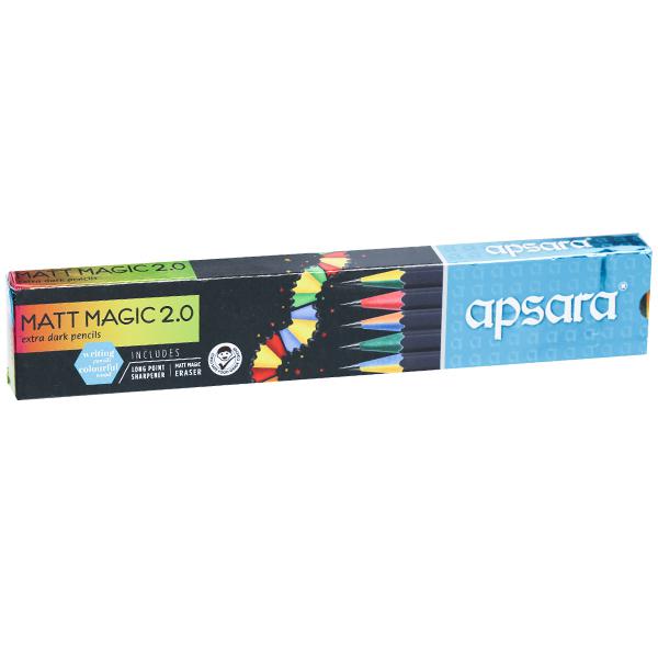 Free Eraser Matt Magic Pencils 10 Pencils Free Sharpener by Apsara