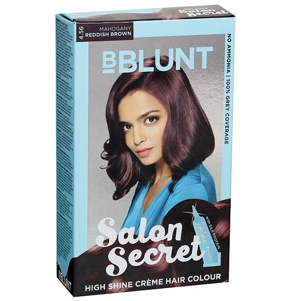 Buy B Blunt Salon Secret High Shine Creme Hair Colour  Mahogany Reddish  Brown 50 g + 50 g + 8 ml Online at Best price in India | Flipkart Health+