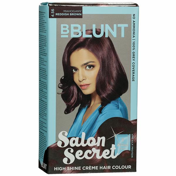 Buy B Blunt Salon Secret High Shine Creme Hair Colour  Mahogany Reddish  Brown 40 g + 2 ml Online at Best price in India | Flipkart Health+