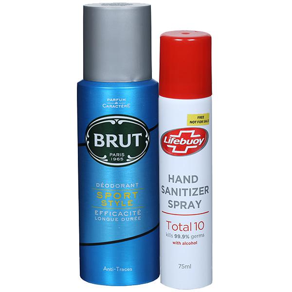 Buy Brut Sport Style Deodorant (Free Lifebuoy Hand Sanitizer Spray 75 ml)  200 ml Online at Best price in India | Flipkart Health+