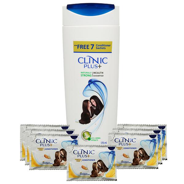 Buy Clinic Plus+ Naturally Strong Health Shampoo (Free Clinic Plus  Conditioner 7 x 6 ml) 175 ml Online at Best price in India | Flipkart  Health+