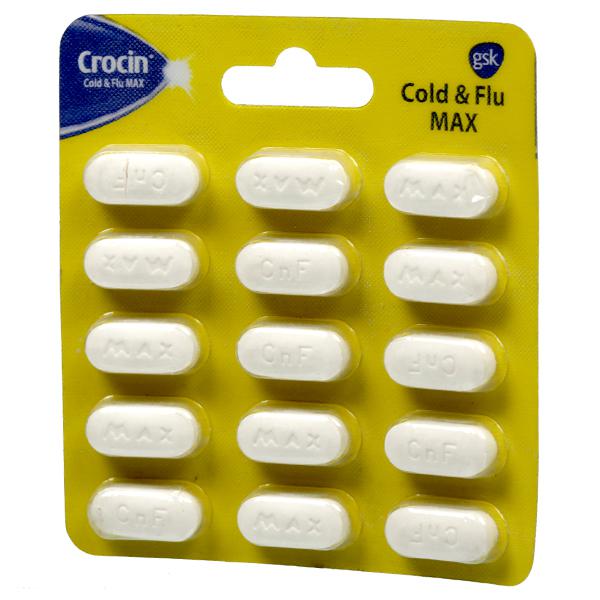 Buy Crocin Cold Flu Max Tablet 15 Tab Online Sastasundar Com