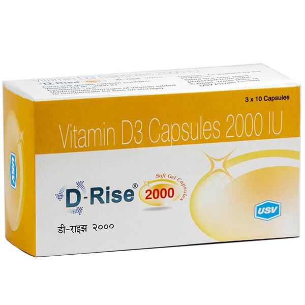 D Rise 2000 Iu Capsule 10 Cap Price Overview Warnings Precautions Side Effects Substitutes Usv Private Limited Sastasundar Com