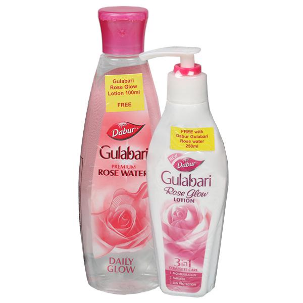 Buy Dabur Gulabari Rose Water Free Dabur Gulabari Rose Glow Lotion 100 Ml 250 Ml Online Sastasundar Com