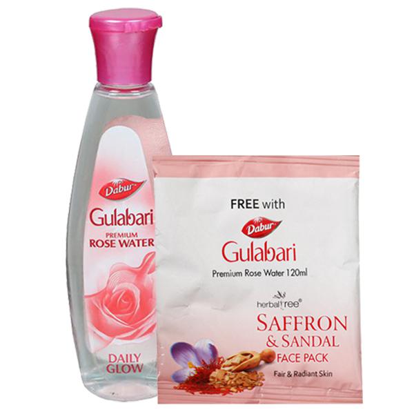 Buy Dabur Gulabari Premium Rose Water Free Herbal Tree Saffron Sandal Face Pack 1 Ml Online Sastasundar Com