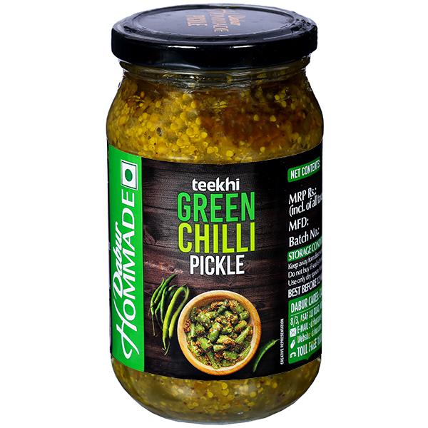 Buy Dabur Hommade Teekhi Green Chilli Pickle Jar 400 g Online at Best ...