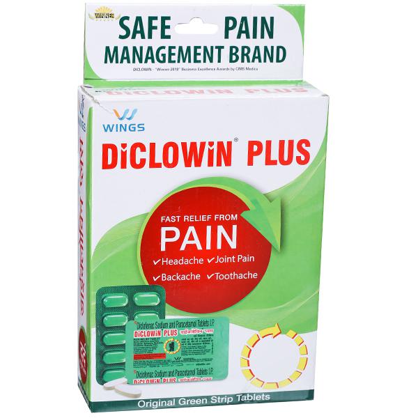 Diclowin Plus Tablet 10 Tab Price Overview Warnings Precautions Side Effects Substitutes Wings Pharmaceuticals Pvt Ltd Sastasundar Com