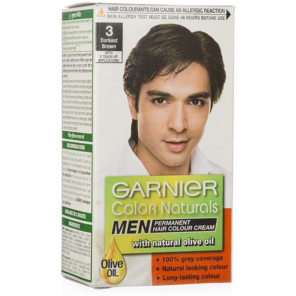 Buy Garnier Color Naturals Creme Riche Men Hair Color 3 Darkest Brown (24 g  + 36 ml) Online at Best price in India | Flipkart Health+