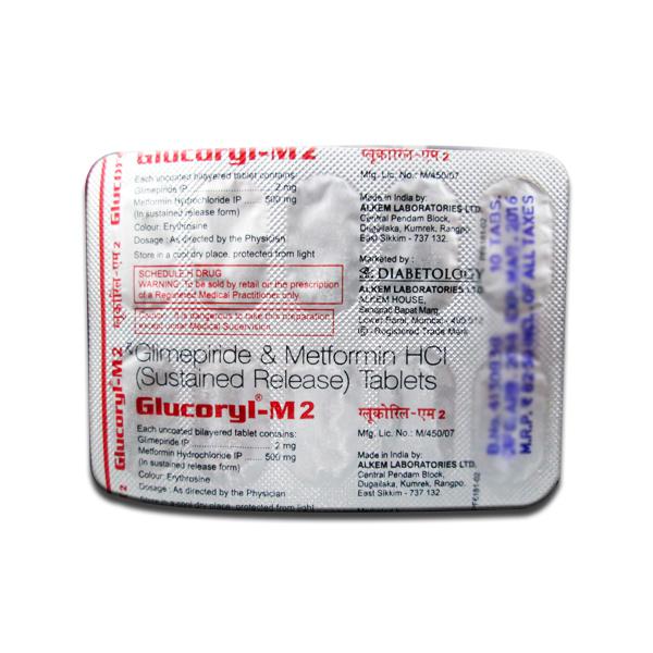 Glucoryl M 2 mg Tablet (10 Tab): Price, Overview, Warnings, Precautions,  Side Effects & Substitutes - ALKEM LABORATORIES | SastaSundar.com