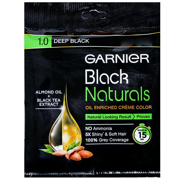 Buy Garnier Black Naturals Oil Enriched Cream Hair Colour  Deep Black  (20 g + 20 ml) Online at Best price in India | Flipkart Health+