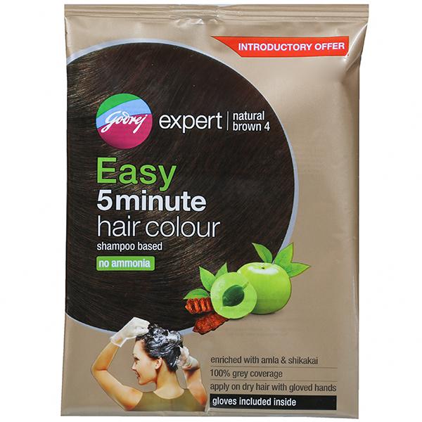 Buy Godrej Expert Easy 5 Minute Shampoo Based Hair Colour Natural Brown 4  20 ml Online at Best price in India | Flipkart Health+