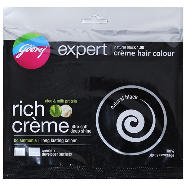 Buy Godrej Expert Creme Hair Colour Natural Black 1 20 G 20 Ml Online Sastasundar Com