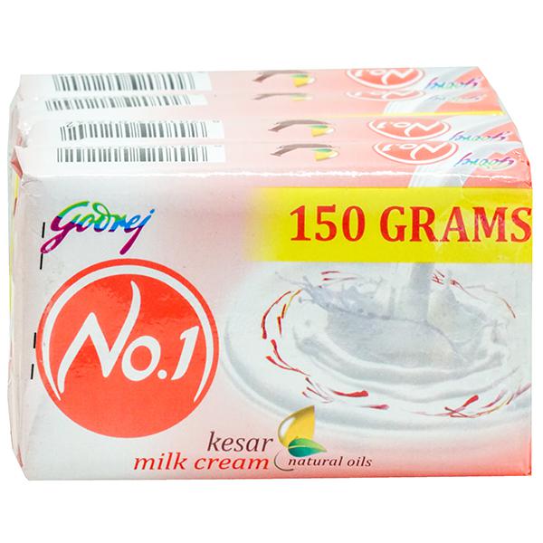 Buy Godrej No 1 Kesar And Milk Cream Soap Buy 3 Get 1 Free 4 X 150 G Online Sastasundar Com