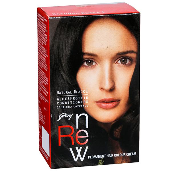 Buy Godrej Renew Hair Colour Cream Natural Black 1 (20 g + 20 ml + 6 g)  Online at Best price in India | Flipkart Health+