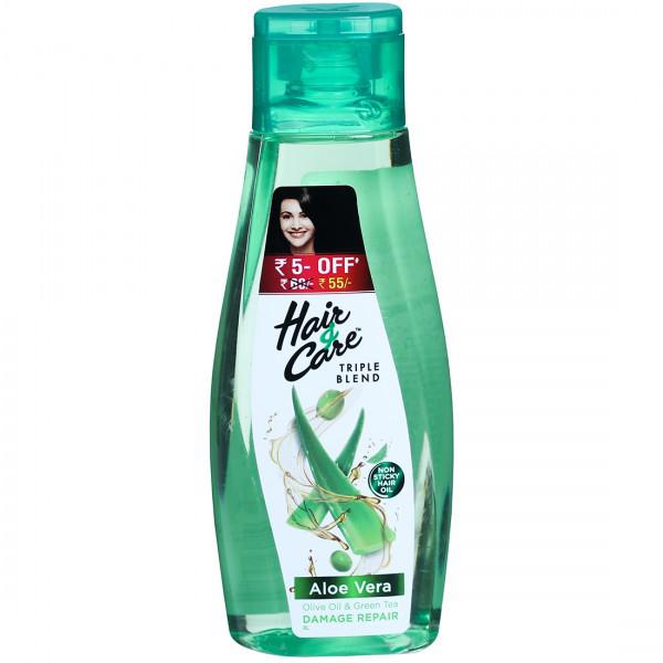 Buy Hair & Care Triple Blend Aloe Vera Olive Oil & Green Tea Damage Repair Hair  Oil (Rs 5 Off) 100 ml Online at Best price in India | Flipkart Health+