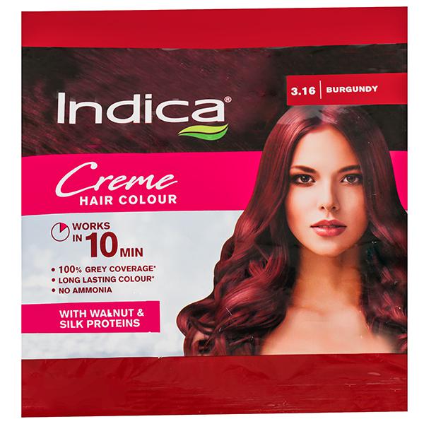 Buy Indica 10 Minutes Creme Hair Colour  Burgundy (20 g + 20 ml) Online  at Best price in India | Flipkart Health+