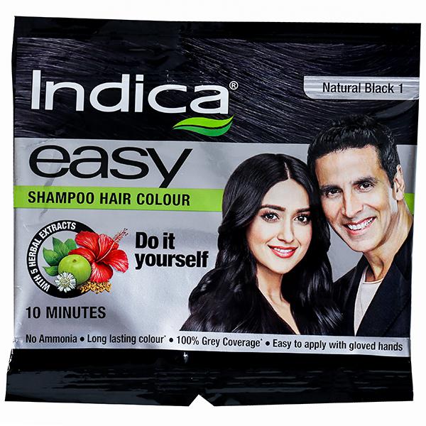 Buy Indica Easy 10 Minutes Shampoo Based Hair Colour 1 Natural Black 25 ml  Online at Best price in India | Flipkart Health+