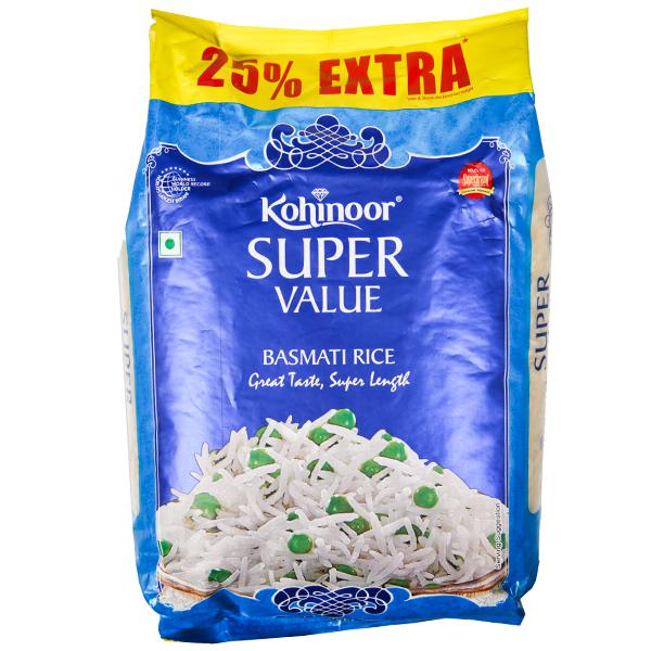 Buy Kohinoor Super Value Basmati Rice + 25% Extra 1 kg ...