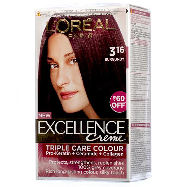 Loreal Paris Excellence Creme Hair Colour 3 16 Burgundy 100 Gm 72 Ml