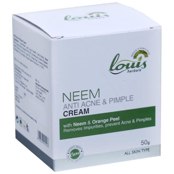 Buy Louis Herbals Neem Anti Acne Pimple Cream 50 G Online Sastasundar Com