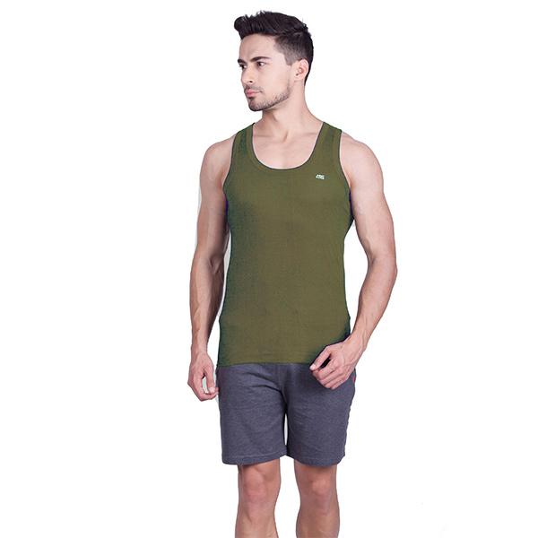 Buy Lux Cozi Cotton Xylo Gym RN Vest Olive Green S 80 cm Online at Best ...