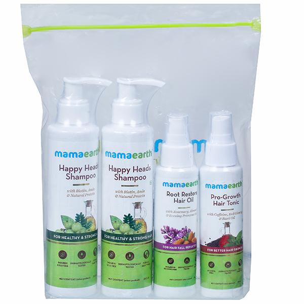 Buy Mamaearth Anti Hair Fall Kit for Complete Hair Care (Shampoo 2x200 ml,  Oil 1x100 ml, Tonic 1x100 ml) 600 ml Online at Best price in India |  Flipkart Health+