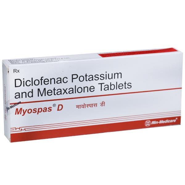 Myospas D Tablet (10 Tab): Price, Overview, Warnings, Precautions, Side  Effects & Substitutes - WIN MEDICARE PVT. LTD. | SastaSundar.com
