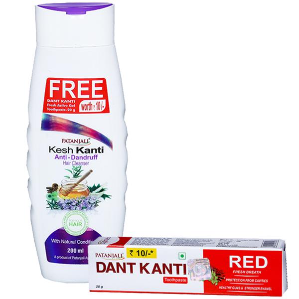 Buy Patanjali Kesh Kanti Anti Dandruff Hair Cleanser (Free Patanjali Dant  Kanti Gel Toothpaste 20 g) 200 ml Online at Best price in India | Flipkart  Health+