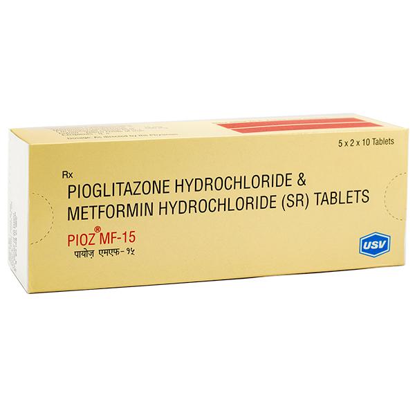 Pioz Mf 15 Mg Tablet 10 Tab Price Overview Warnings Precautions Side Effects Substitutes Usv Private Limited Sastasundar Com