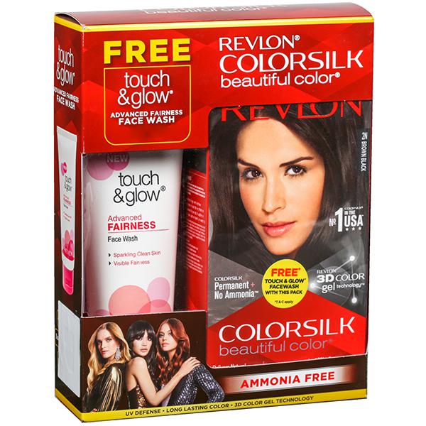 Buy Revlon Colorsilk Hair Color Brown Black 2N (Free Revlon Touch & Glow  Facewash 50 g) (40 ml + 40 ml +  ml) Online at Best price in India |  Flipkart Health+