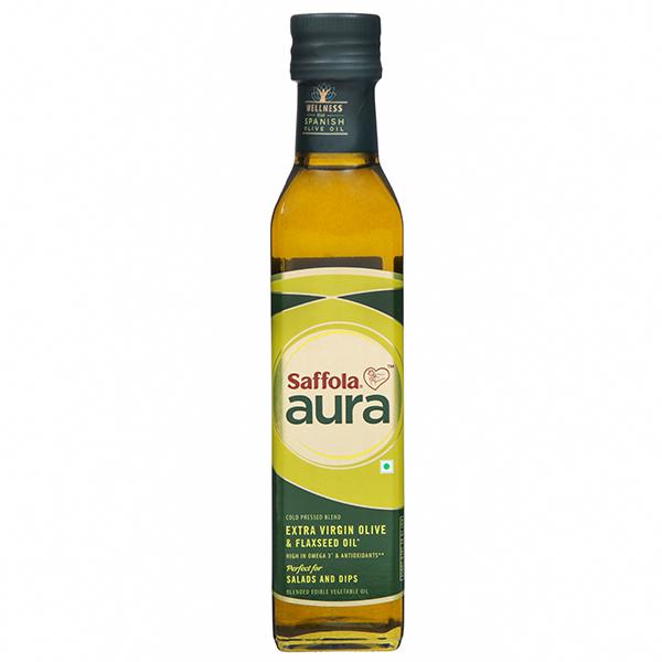 Buy Saffola Aura Extra Virgin Olive & Flaxseed Oil 250 ml Online at ...