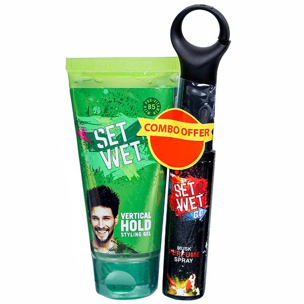 Buy Set Wet Combo (Vertical Hold Styling Hair Gel 50 ml & Go Musk Perfume  Spray 20 ml) Online at Best price in India | Flipkart Health+