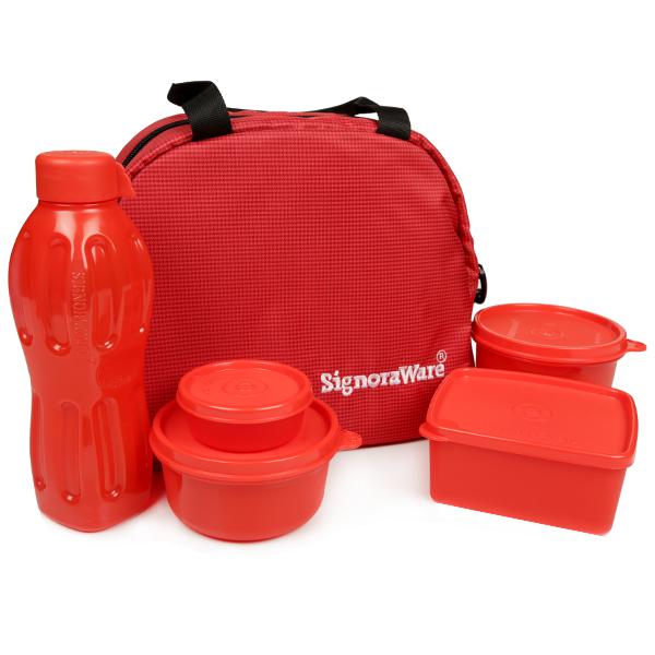 signoraware lunch box with water bottle