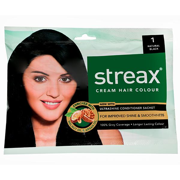 Buy Streax Cream Hair Colour 1 Natural Black (20 g + 20 ml) Online at Best  price in India | Flipkart Health+