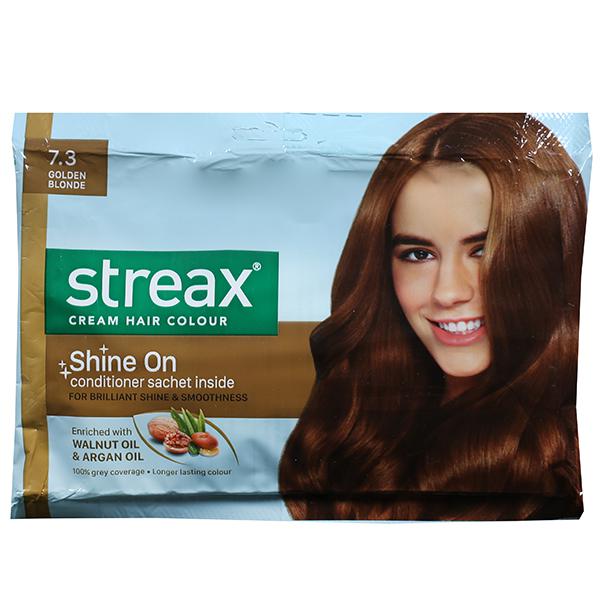 Buy Streax Cream Hair Colour  Golden Blonde (20 g + 20 ml + 5 g) Online  at Best price in India | Flipkart Health+