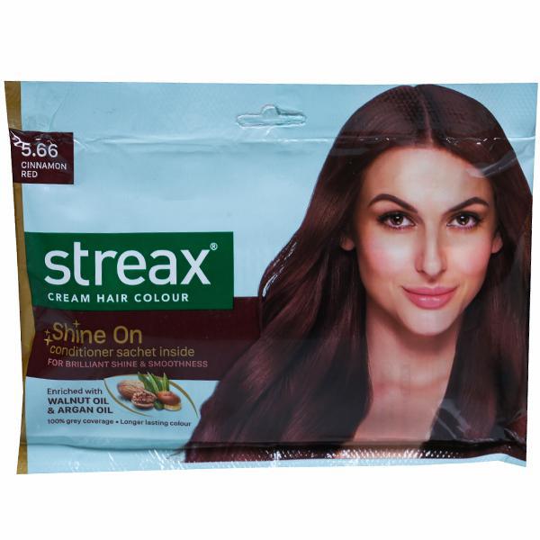 Buy Streax Cream Hair Colour  Cinnamon Red (20 g + 20 ml) Online at  Best price in India | Flipkart Health+