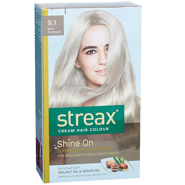 Buy Streax Cream Hair Colour  Rich Platinum (50 g + 50 ml + 4 x 5 g)  Online at Best price in India | Flipkart Health+