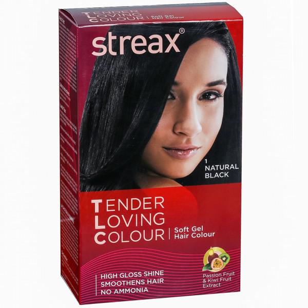 Buy Streax Tender Loving Colour Soft Gel Hair Colour 1 Natural Black (50 g  + 75 ml + 20 ml + 25 ml) Online at Best price in India | Flipkart Health+