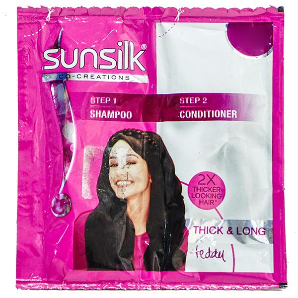 Sunsilk Thick & Long Sachet (Shampoo 5.5 ml + Conditioner) 6 ml