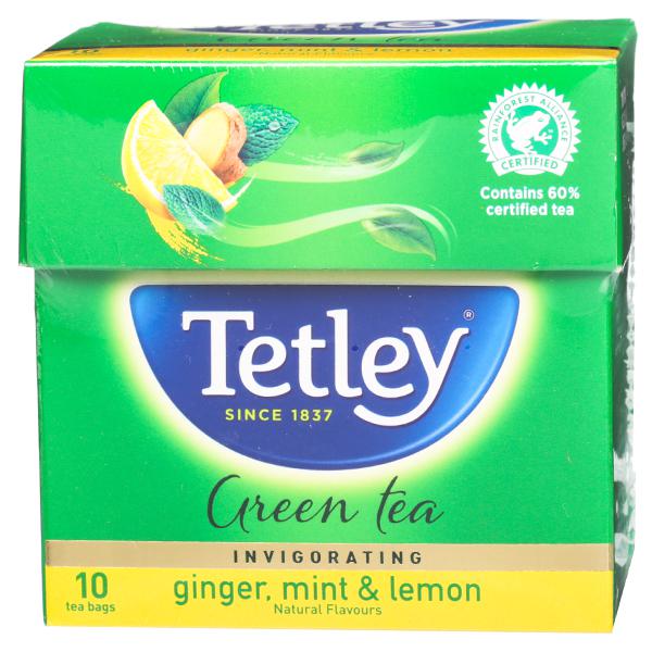 Buy Tetley Green Tea Ginger,Mint & Lemon 10 Tea Bags Online at Best ...