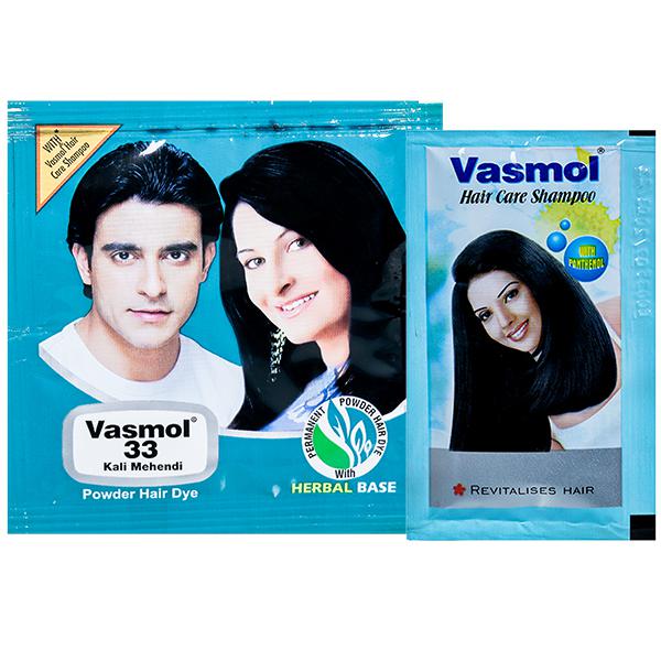 Buy Vasmol 33 Kali Mehendi Powder Hair Dye (With Vasmol Hair Care Shampoo 4  ml) 4 g Online at Best price in India | Flipkart Health+