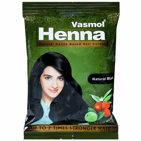 Buy Vasmol Henna Natural Henna Based Hair Colour Natural Black 10 g Online  at Best price in India | Flipkart Health+