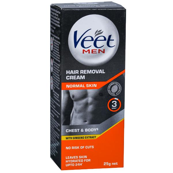Buy Veet Men Normal Skin Chest & Body Hair Removal Cream 25 g Online at  Best price in India | Flipkart Health+