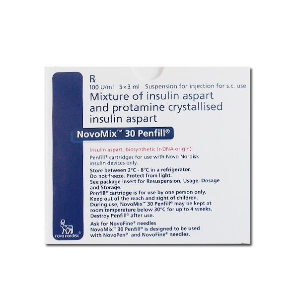 Novomix 30 Penfill 100 IU Inj 3 ml Cartridge (5 Pcs): Price, Overview,  Warnings, Precautions, Side Effects & Substitutes - ABBOTT INDIA LIMITED  (NOVO NORDISK) | SastaSundar.com