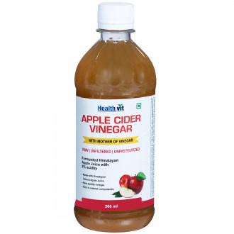 Buy HealthVit Apple Cider Vinegar Raw, Unfiltered and Unpasteurized with  Mother of Vinegar 500 ml Online at Best price in India | Flipkart Health+