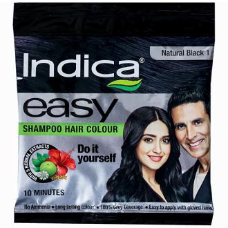 Buy Indica Easy 10 Minutes Shampoo Based Hair Colour 1 Natural Black 18 ml  Online at Best price in India | Flipkart Health+