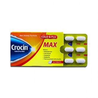 Buy Crocin Cold Flu Max Tablet 6 Tab Online Sastasundar Com